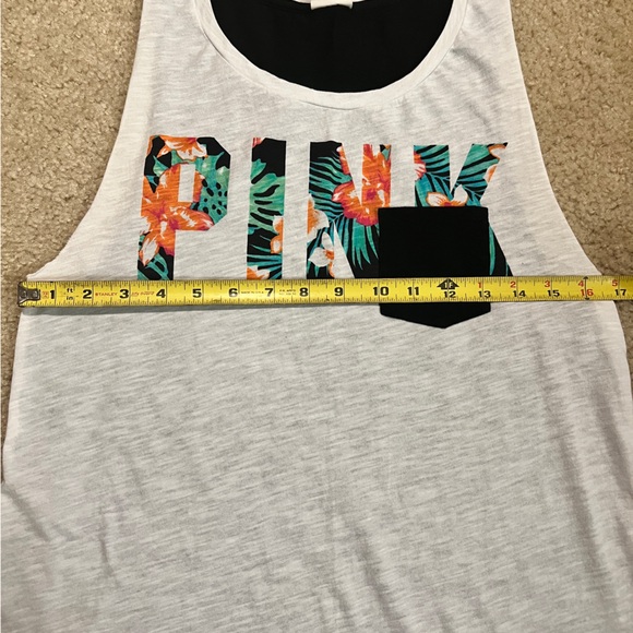 Victoria's Secret PINK muscle tank top with a cute floral design size XS - Picture 8 of 8